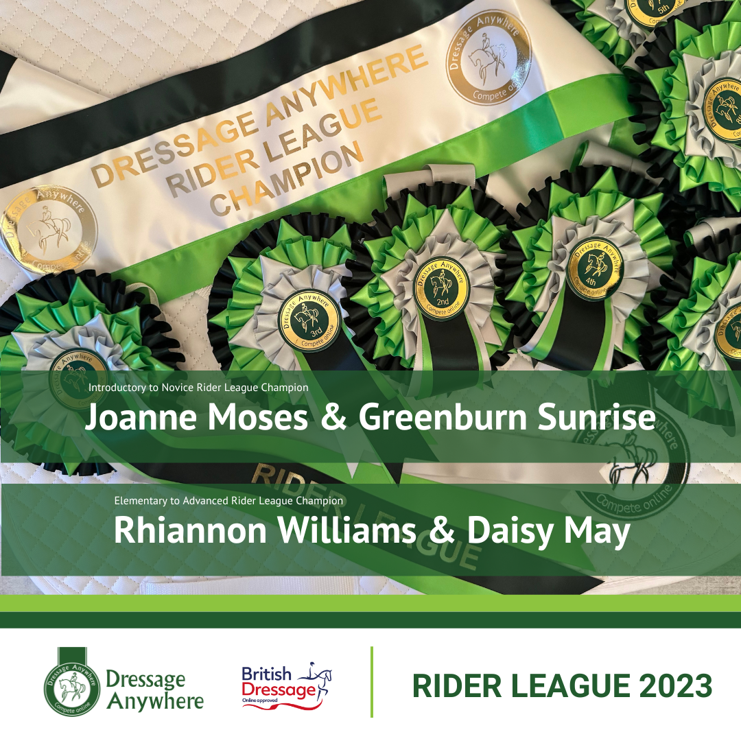 Green online dressage rosettes with winners shash