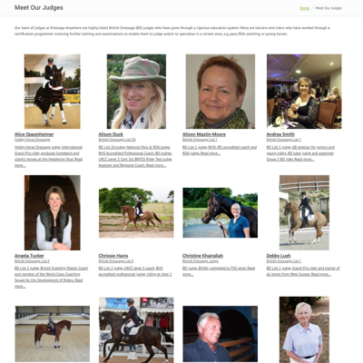 Photos of online dressage judges