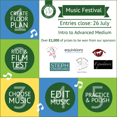 July Online Dressage Music Festival Graphic