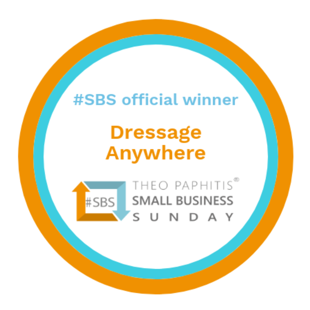 Badge with text: #SBS Official Winner Dressage Anywhere