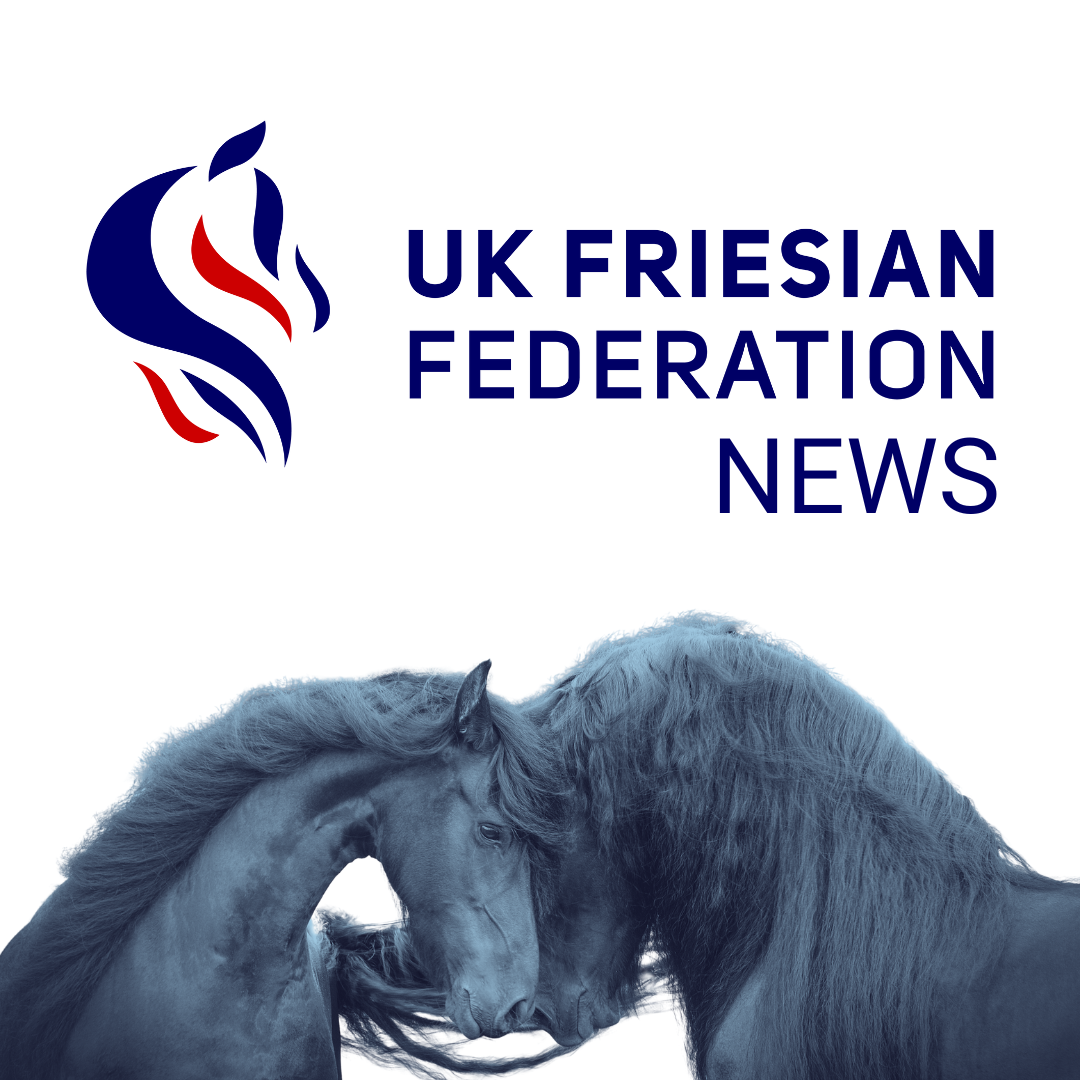 UK Friesian Federation News, UKFF logo with two friesian horses facing each other